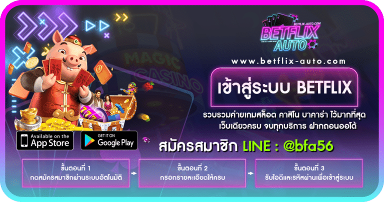 เข้าสู่ระบบ BETFLIX สล็อตออนไลน์ โบนัสแตกง่าย ไม่มีขัั้นต่ำ